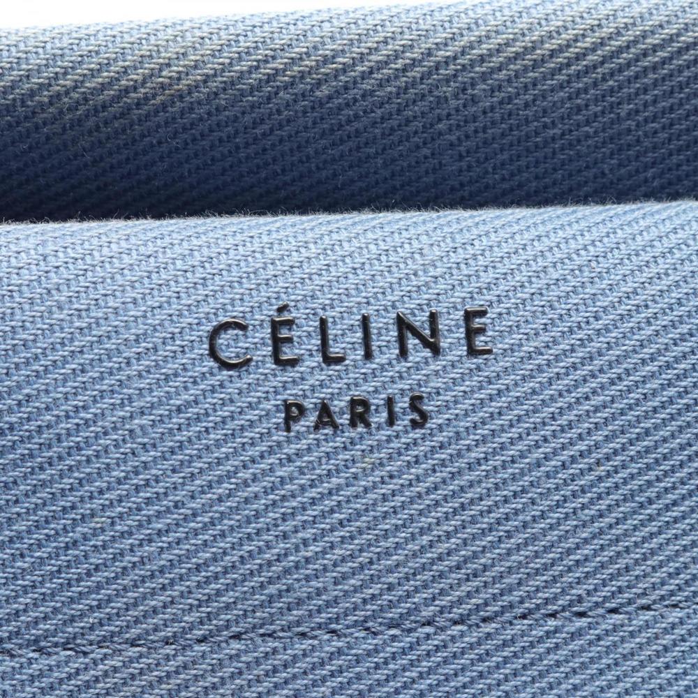 CELINE Luggage Phantom Tote Bag Canvas Leather Women's Blue Black 169953 - Picture 5 of 8